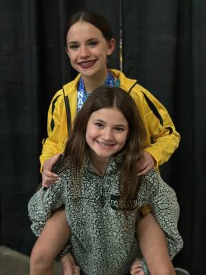 Melissa DiNapoli's daughters at a cheer competition in Baltimore.