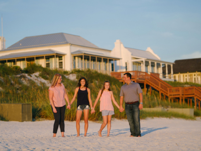 The Pavese family on Rosemary Beach.